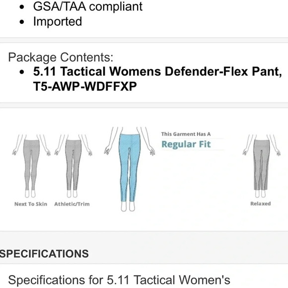 5.11 Tactical Women's Pants in Olive Green - Picture 13 of 16